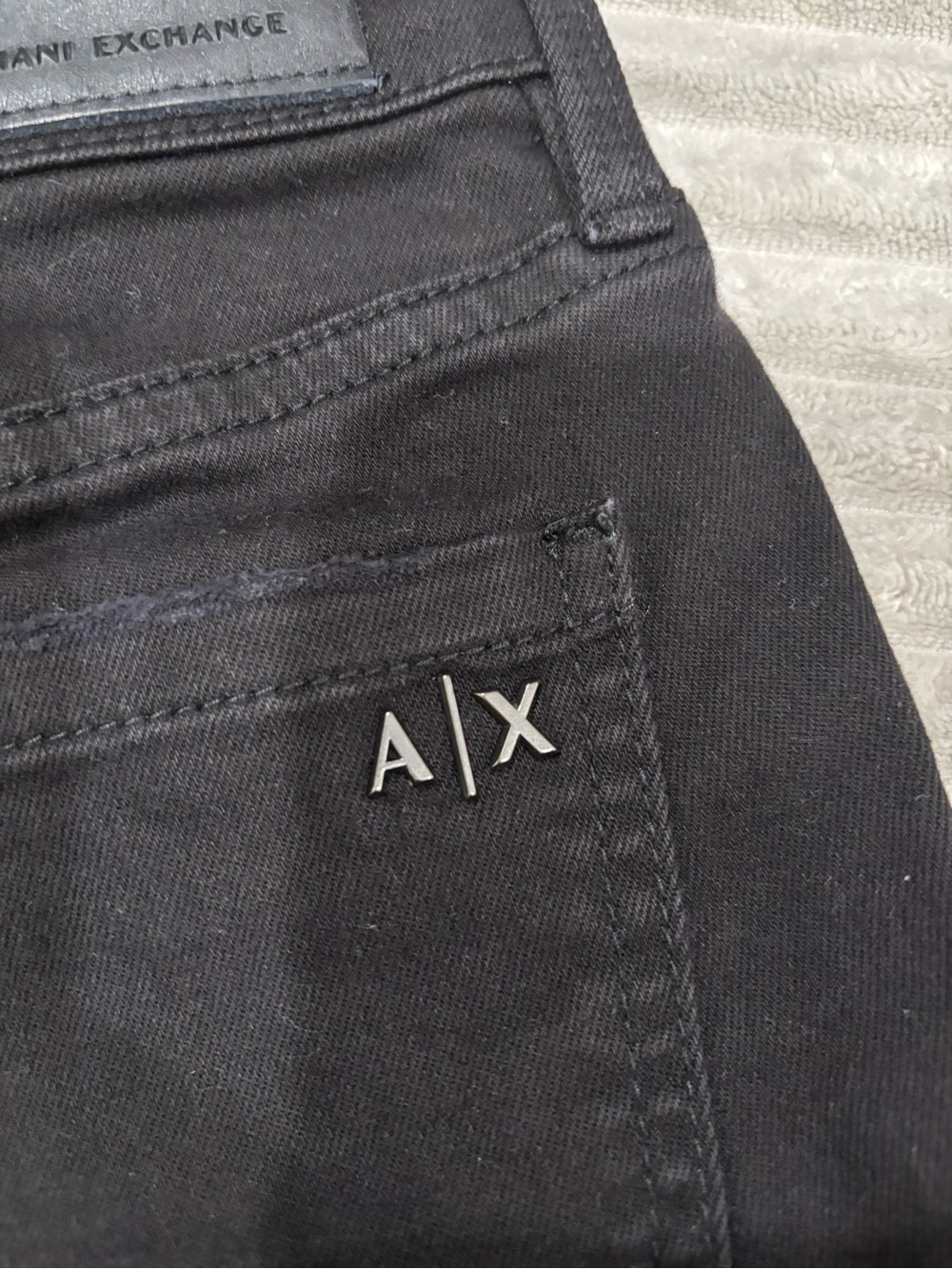 Armani Exchange Black Distressed High-Rise Jean Shorts - Picture 11 of 11